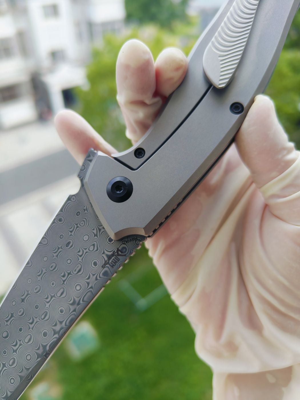 Kansept HAVØRN Damascus钢 钛柄镶嵌碳纤维 K1069A3 灰色 1300