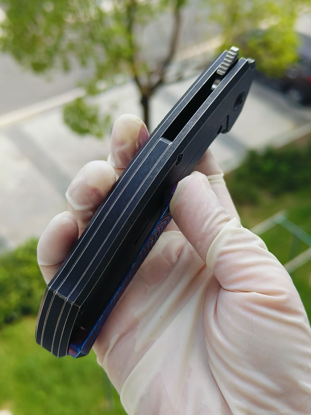 Kansept CPM-S35VN钢 钛柄镶嵌钛马 K1069A5 黑色 2100