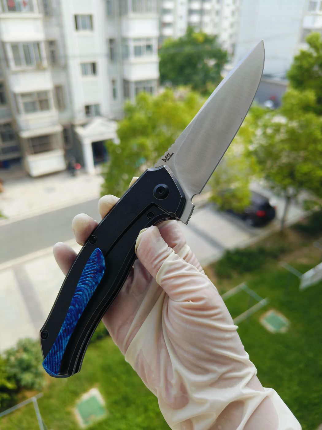Kansept CPM-S35VN钢 钛柄镶嵌钛马 K1069A5 黑色 2100