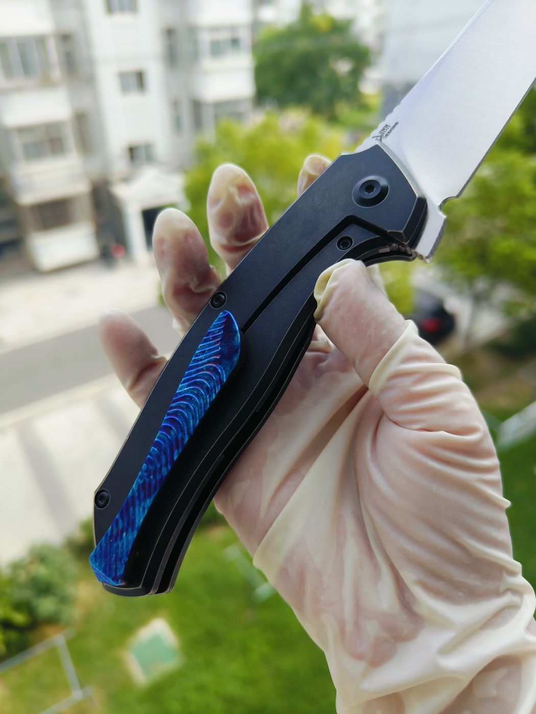 Kansept CPM-S35VN钢 钛柄镶嵌钛马 K1069A5 黑色 2100