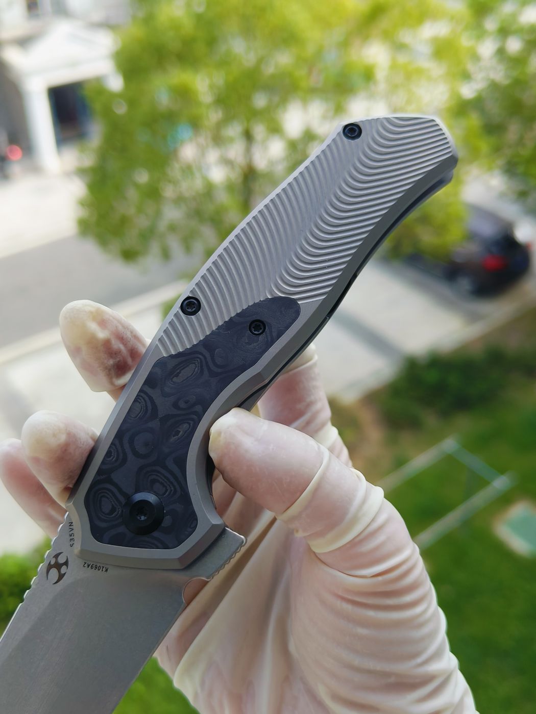 Kansept CPM-S35VN钢 钛柄 K1069A2 灰色 1200