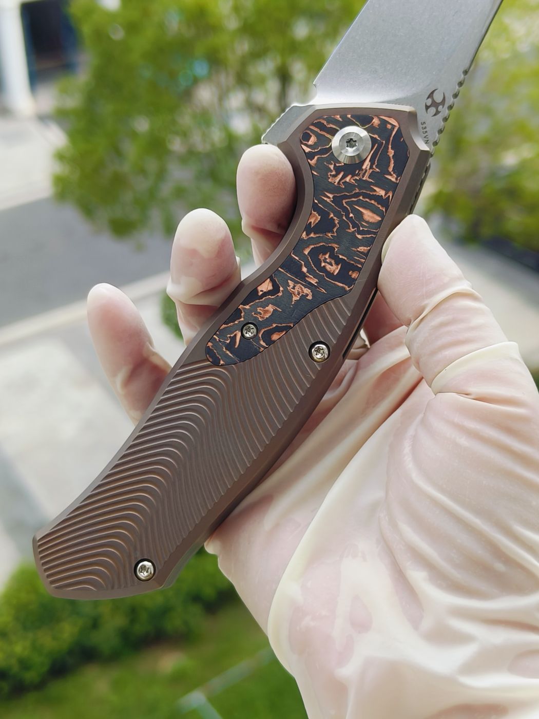Kansept CPM-S35VN钢 钛柄 K1069A4 棕色 1250