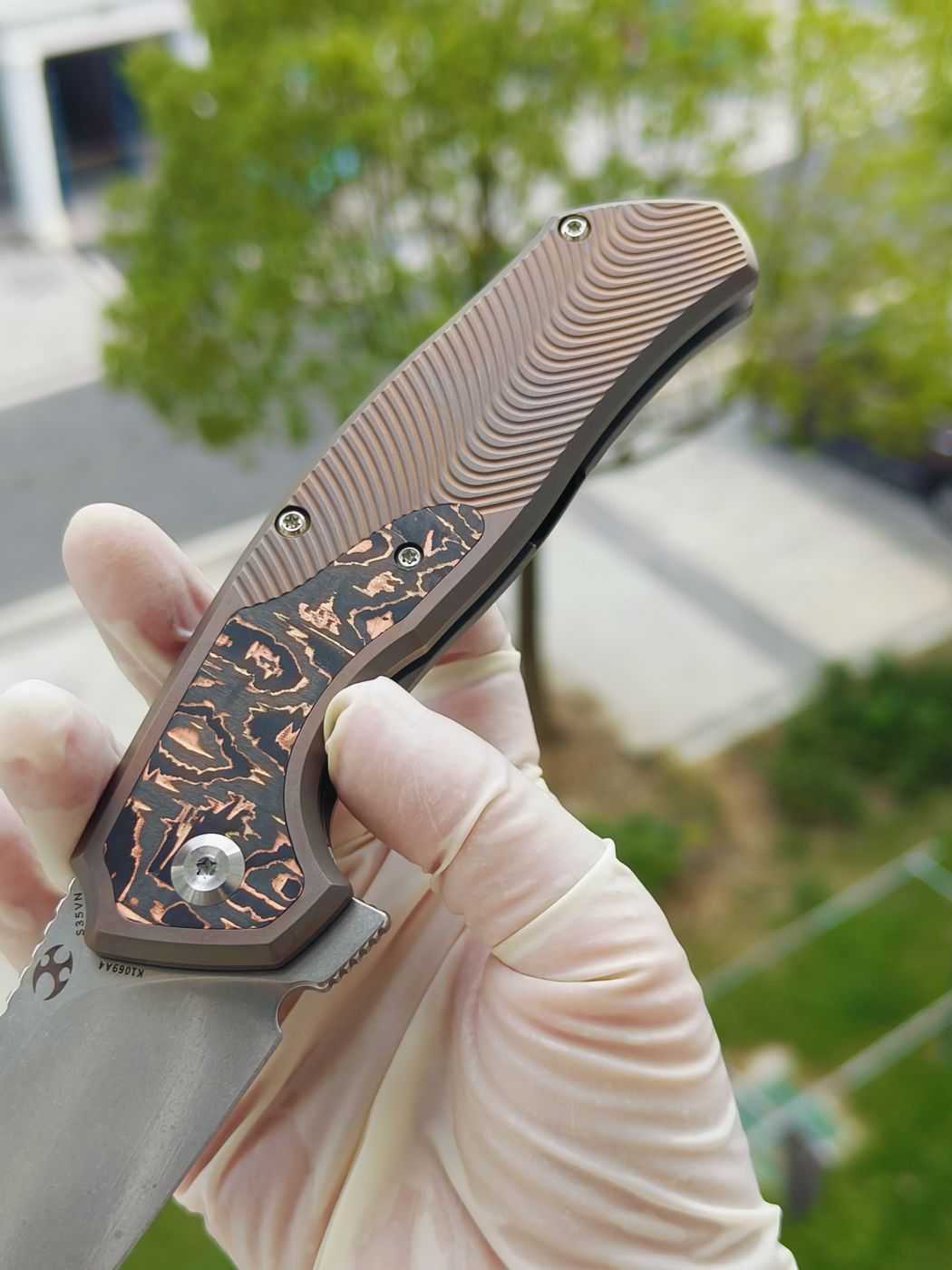 Kansept CPM-S35VN钢 钛柄 K1069A4 棕色 1250
