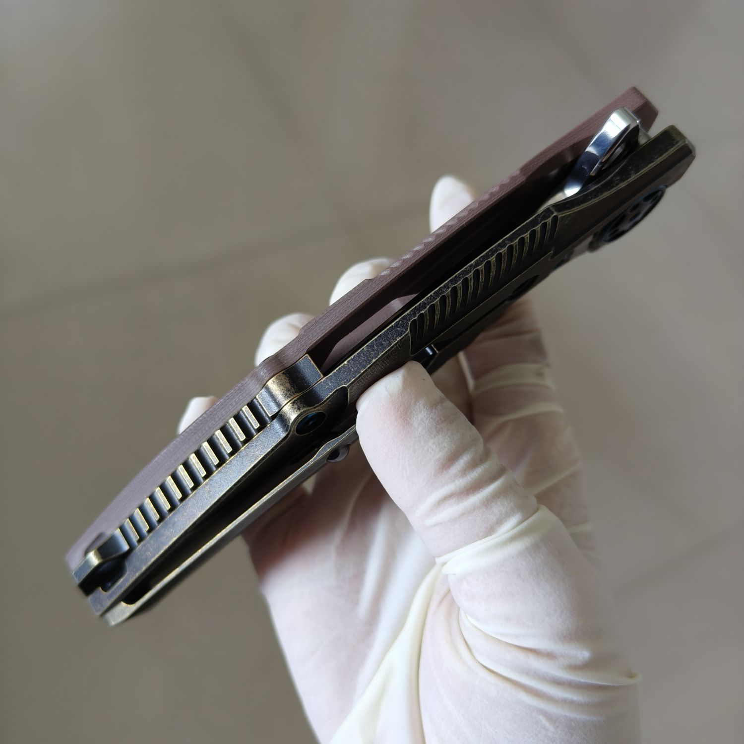 【售完】Rike Knives M3 154CM钢 G10+铜柄 原价860 特价499