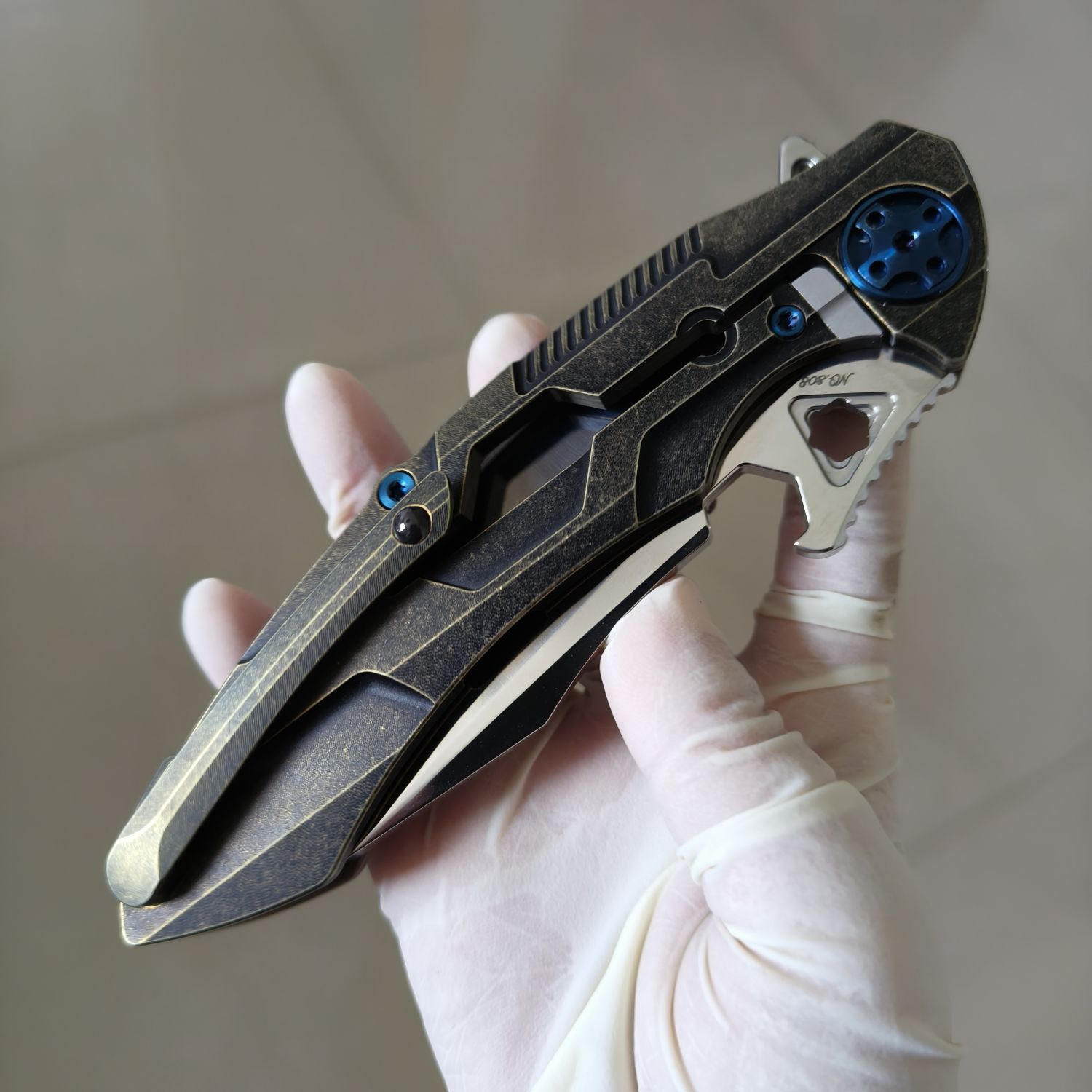 【售完】Rike Knives M3 154CM钢 G10+铜柄 原价860 特价499