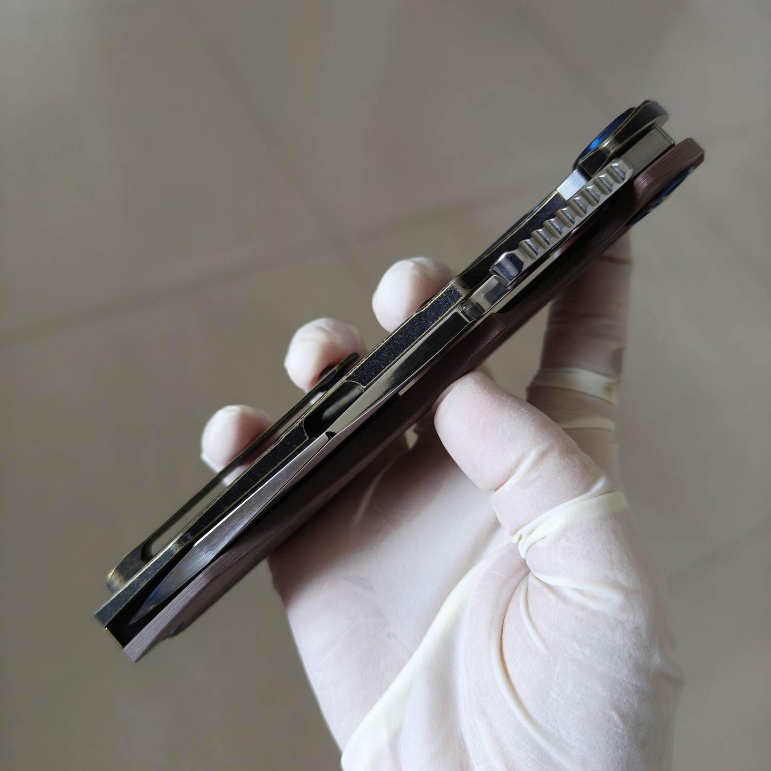 【售完】Rike Knives M3 154CM钢 G10+铜柄 原价860 特价499