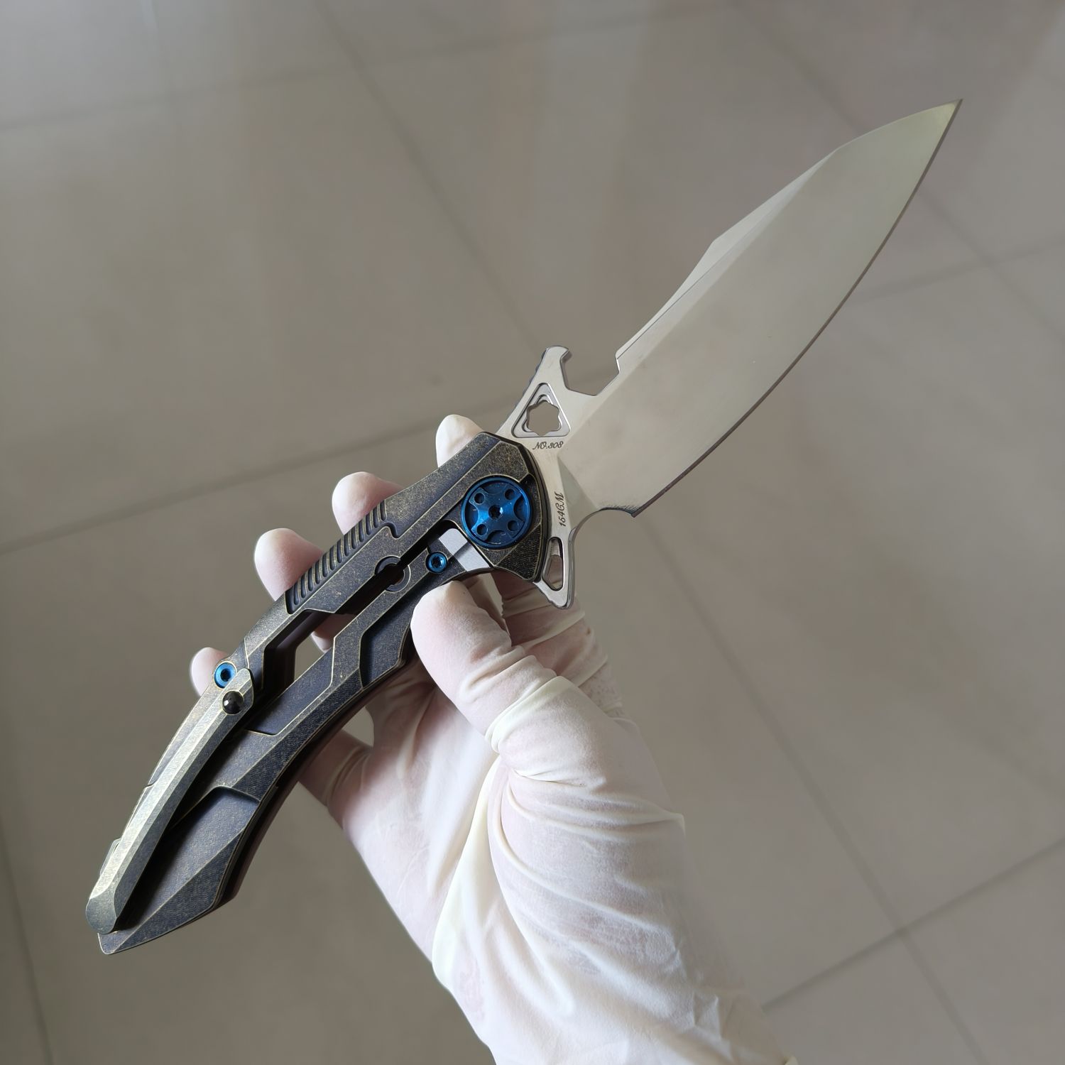 【售完】Rike Knives M3 154CM钢 G10+铜柄 原价860 特价499