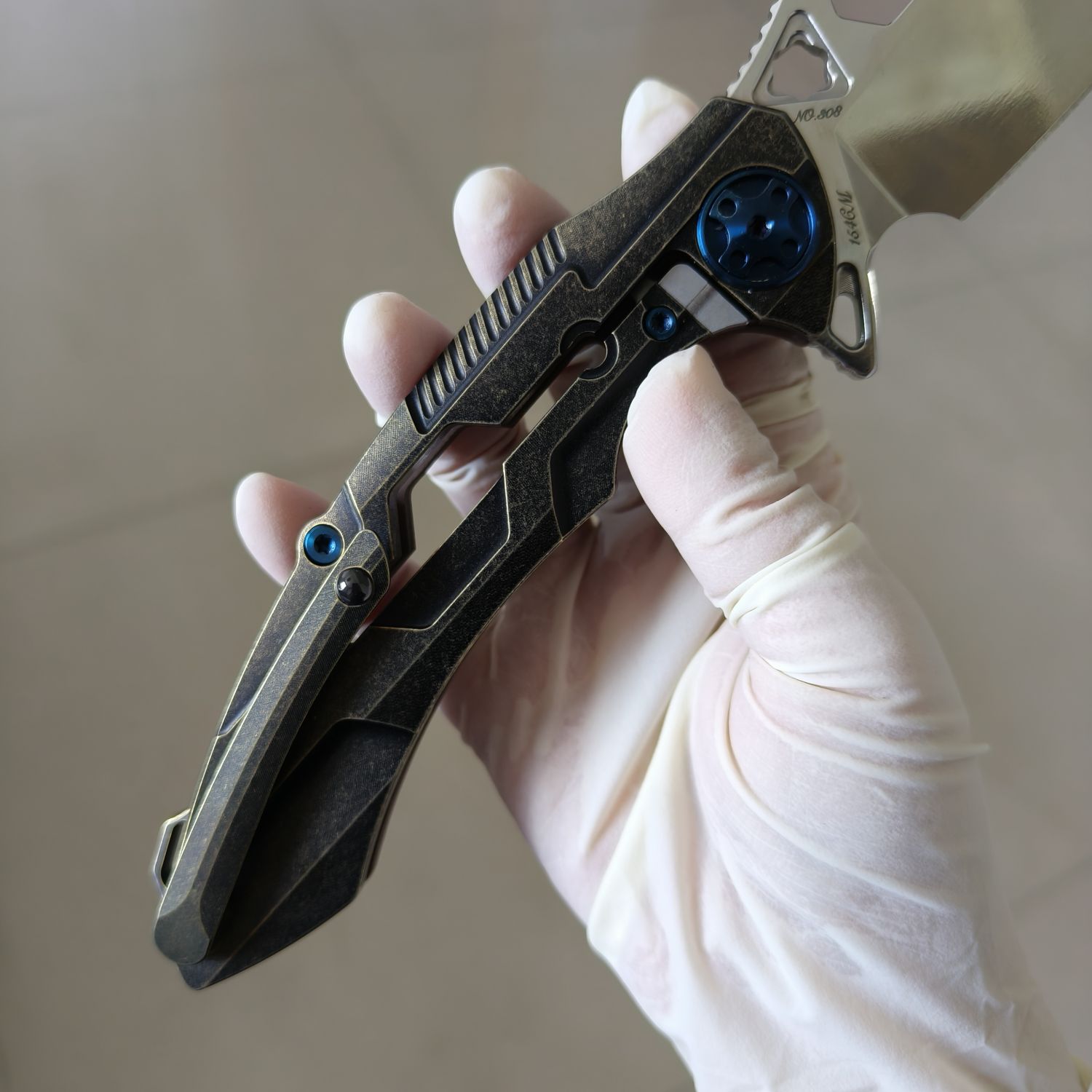 【售完】Rike Knives M3 154CM钢 G10+铜柄 原价860 特价499