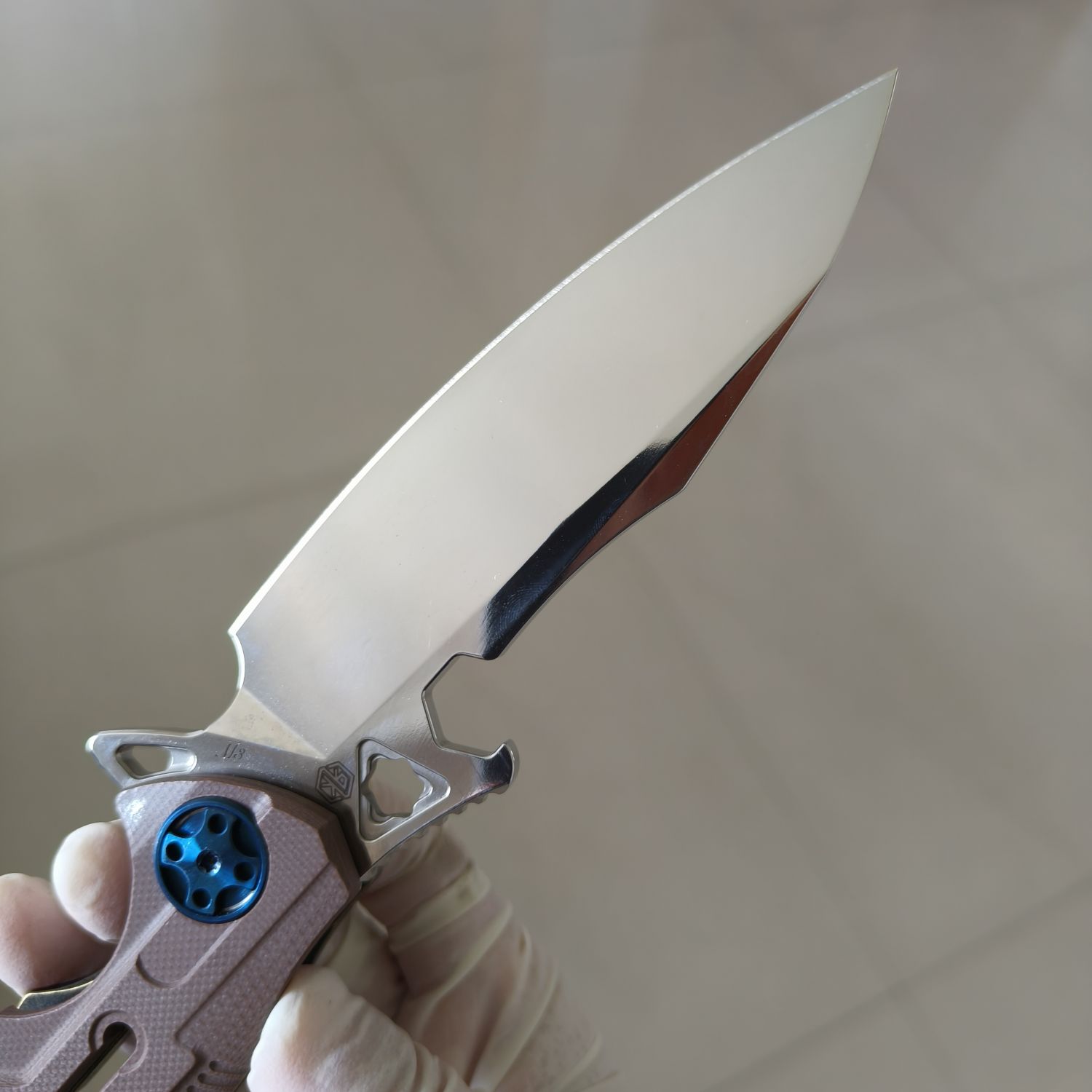 【售完】Rike Knives M3 154CM钢 G10+铜柄 原价860 特价499