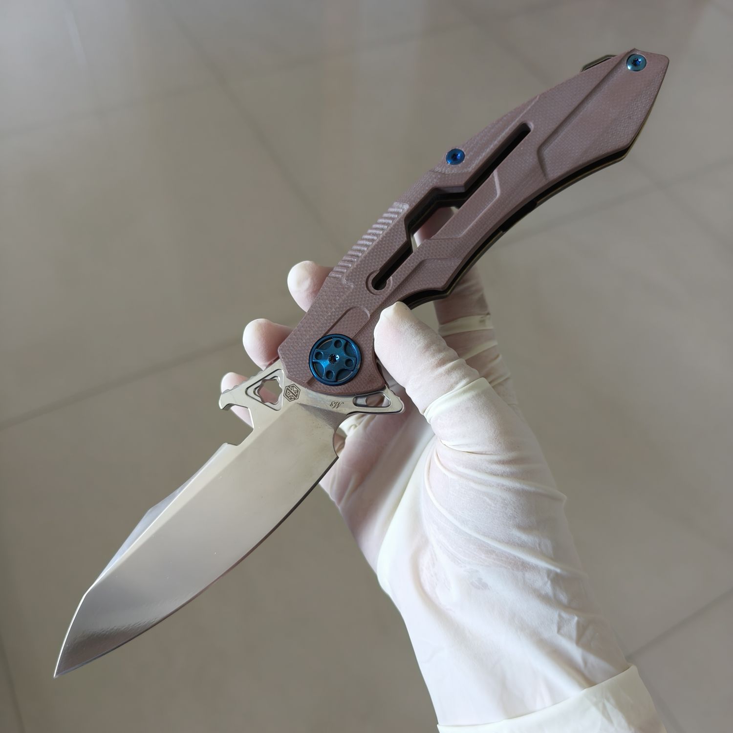 【售完】Rike Knives M3 154CM钢 G10+铜柄 原价860 特价499
