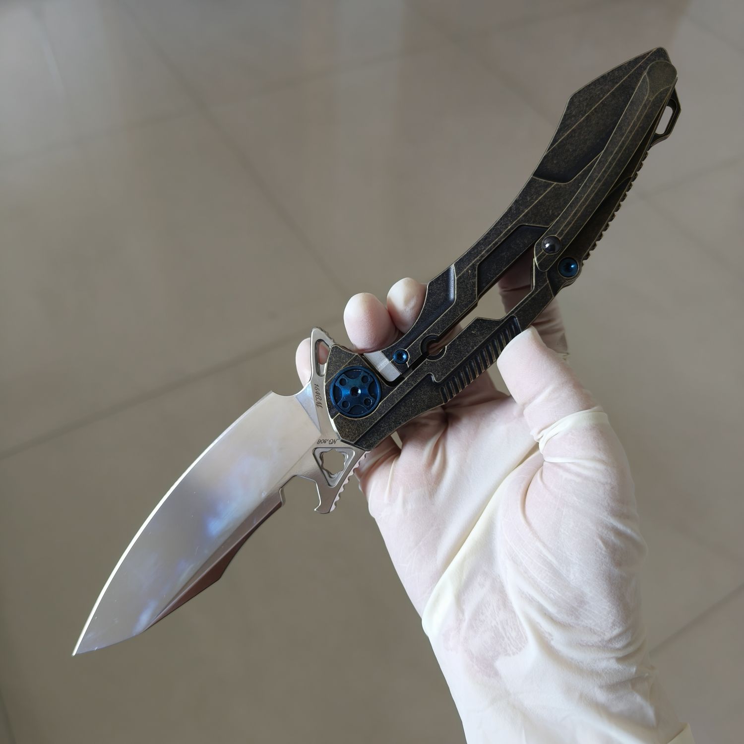 【售完】Rike Knives M3 154CM钢 G10+铜柄 原价860 特价499