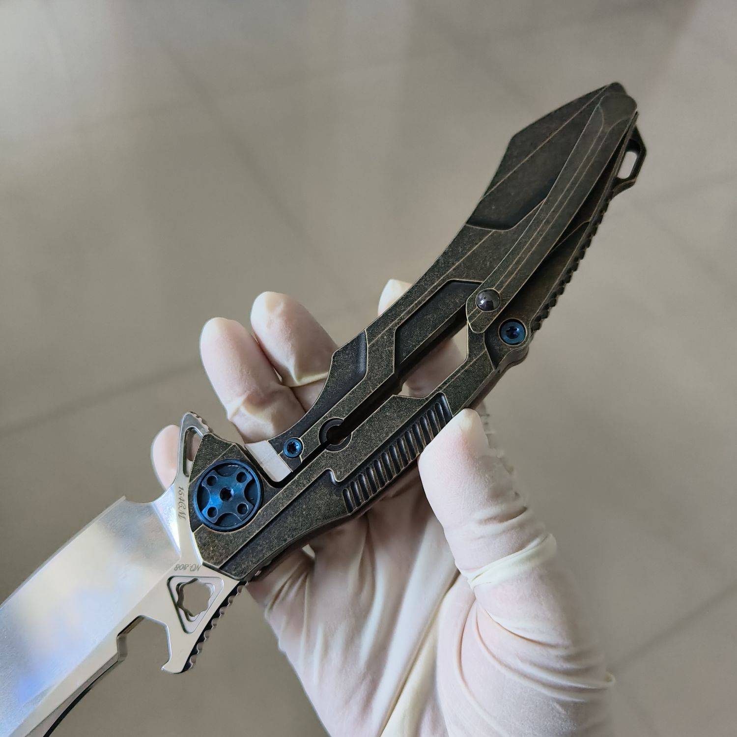 【售完】Rike Knives M3 154CM钢 G10+铜柄 原价860 特价499