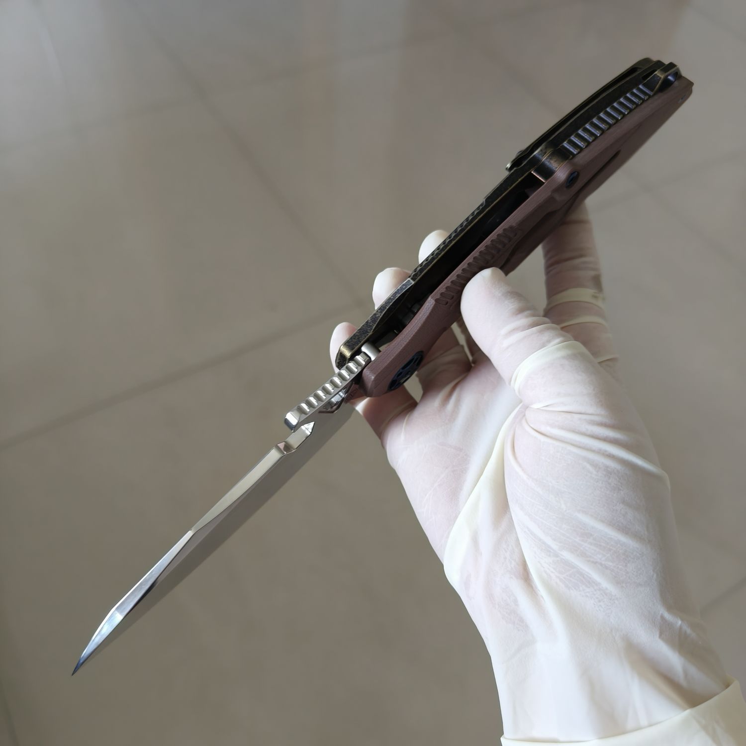 【售完】Rike Knives M3 154CM钢 G10+铜柄 原价860 特价499
