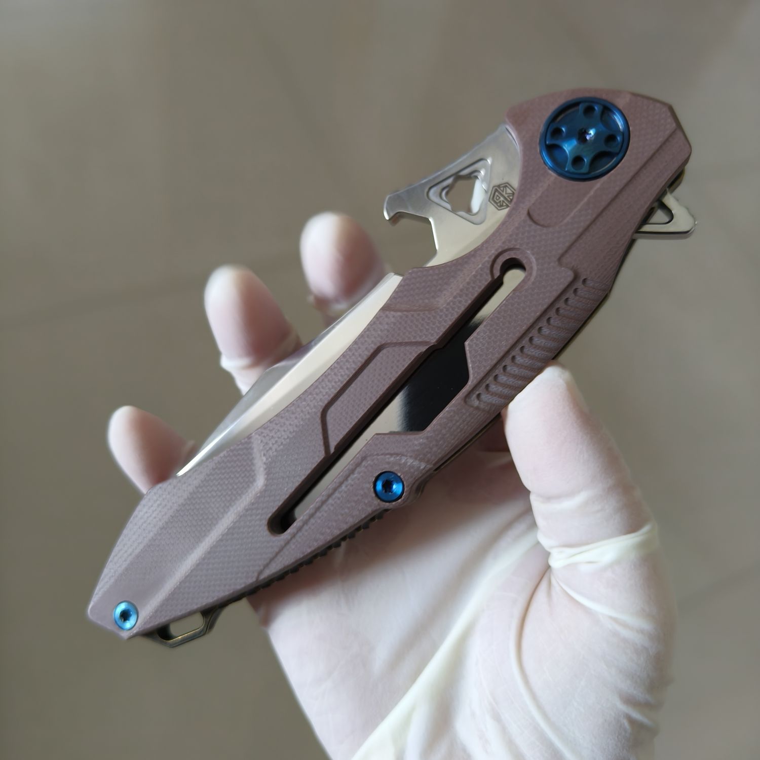 【售完】Rike Knives M3 154CM钢 G10+铜柄 原价860 特价499