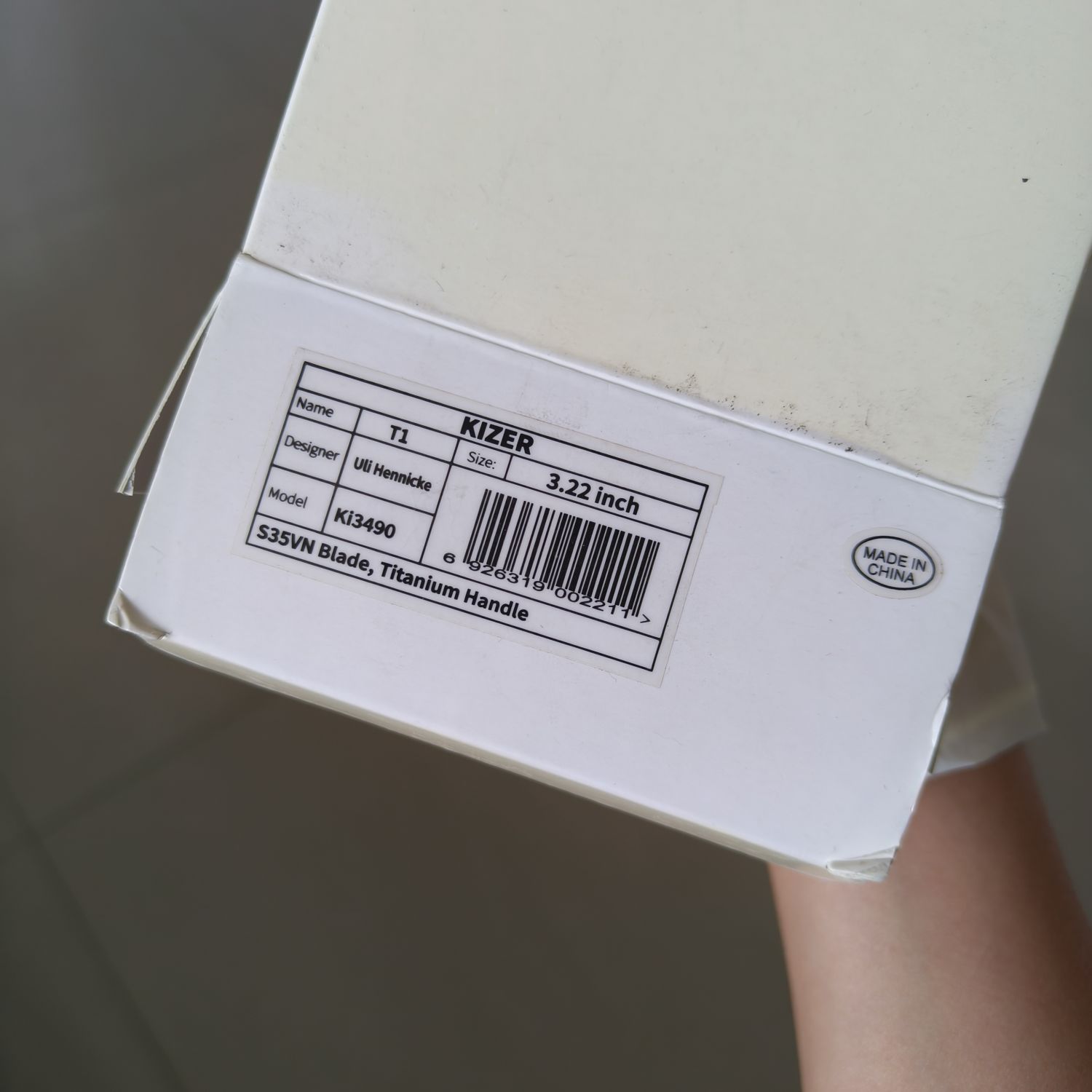【售完】Kizer Knives T1 S35VN 钛柄 Ki3490 原价1160 特价399