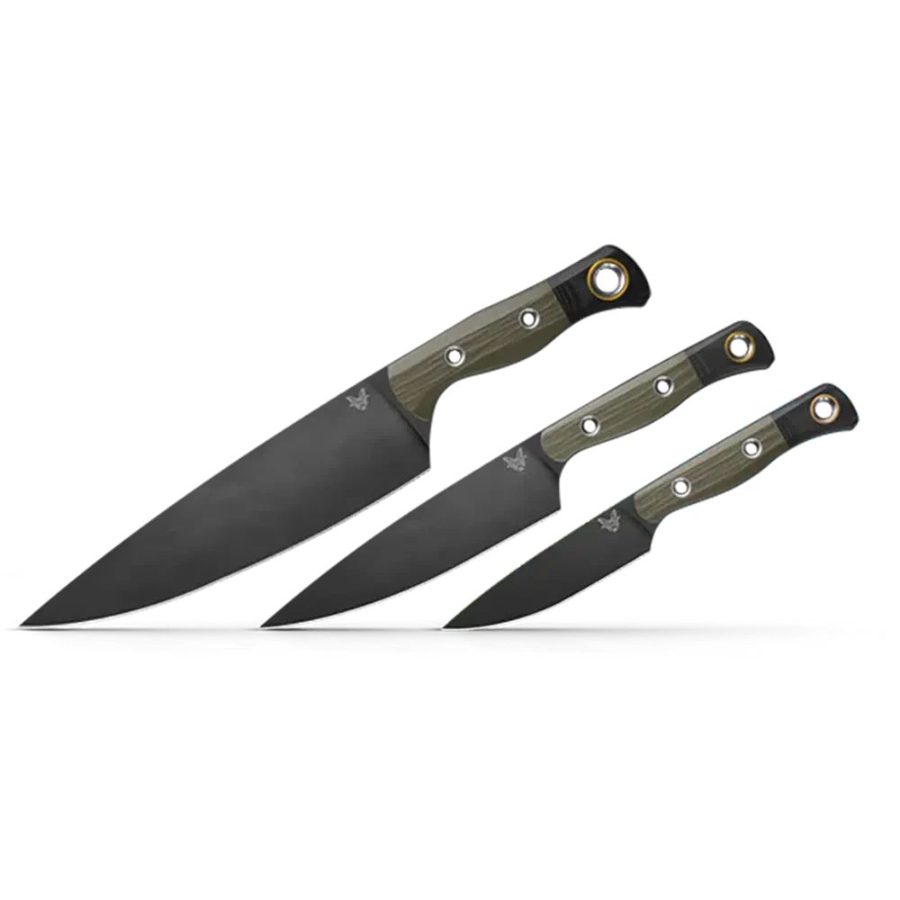 Benchmade 3 Piece Kitchen Knife Set CPM-154钢 G10柄 4000BK-01 12970
