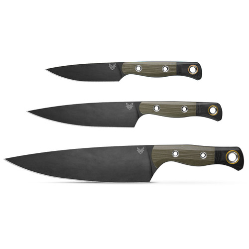 Benchmade 3 Piece Kitchen Knife Set CPM-154钢 G10柄 4000BK-01 12970