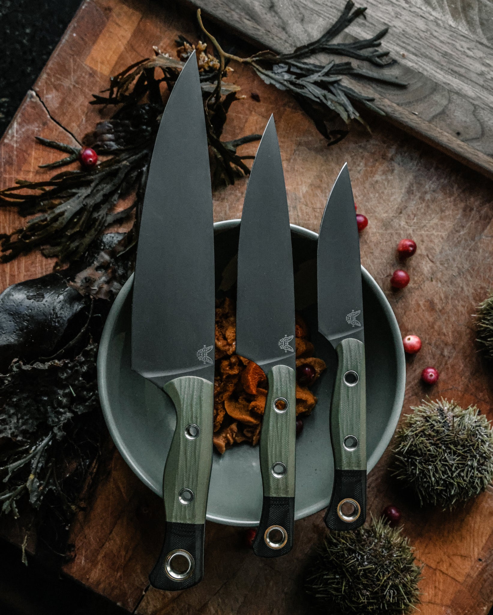Benchmade 3 Piece Kitchen Knife Set CPM-154钢 G10柄 4000BK-01 12970