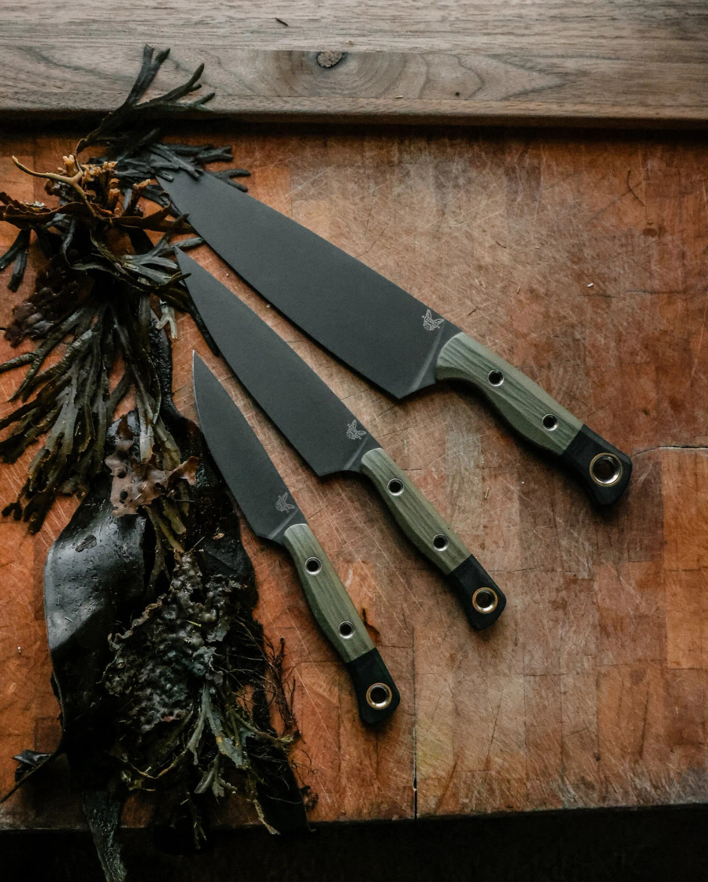 Benchmade 3 Piece Kitchen Knife Set CPM-154钢 G10柄 4000BK-01 12970