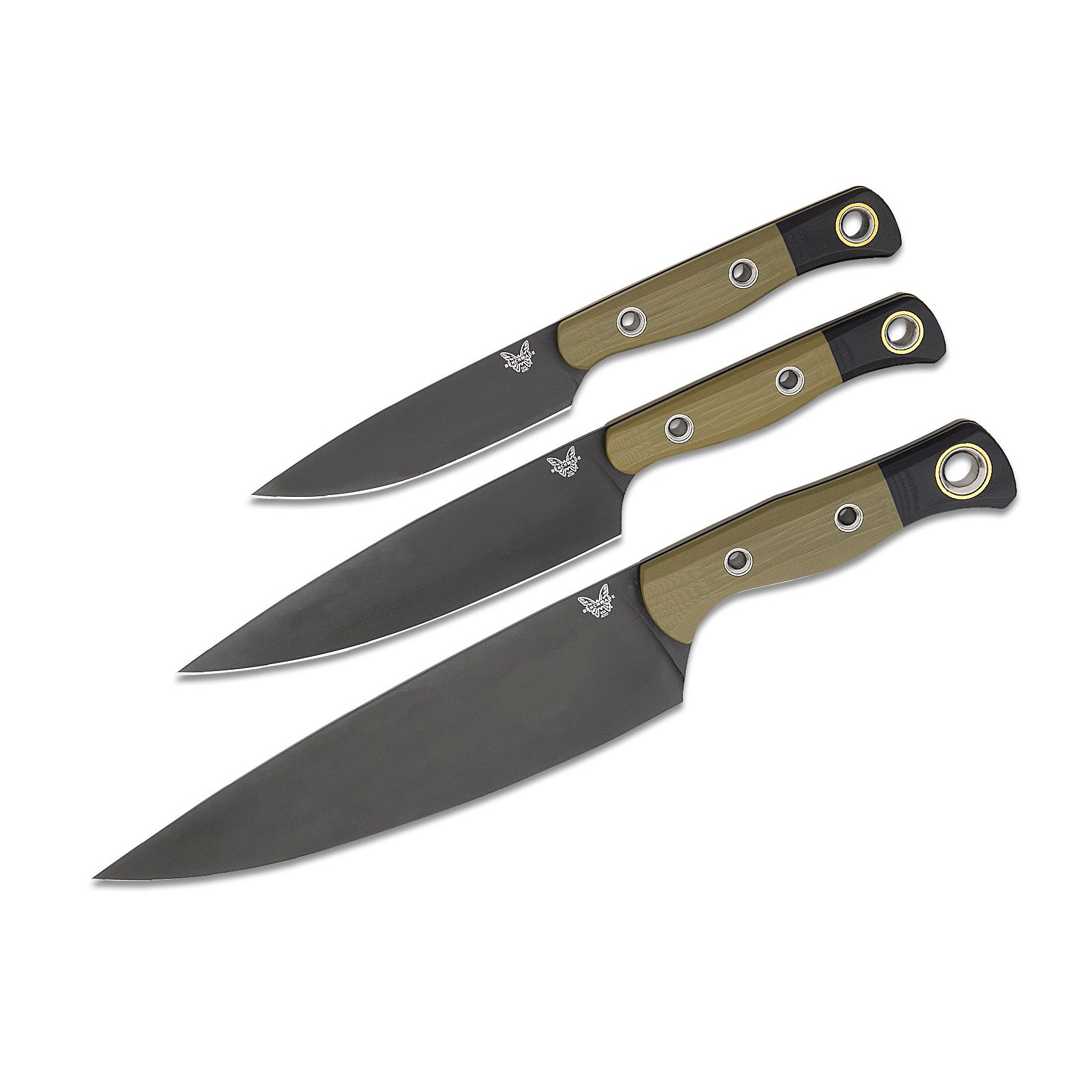 Benchmade 3 Piece Kitchen Knife Set CPM-154钢 G10柄 4000BK-01 12970