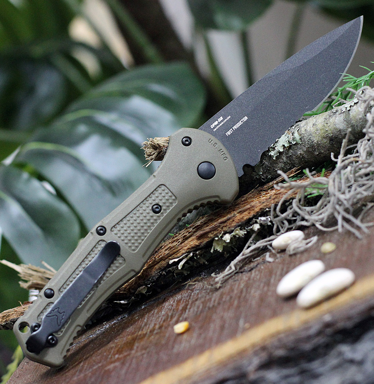 Benchmade Mini Claymore AUTO CPM-D2钢 Grivory尼龙柄 9570BK-1 军绿色 1599