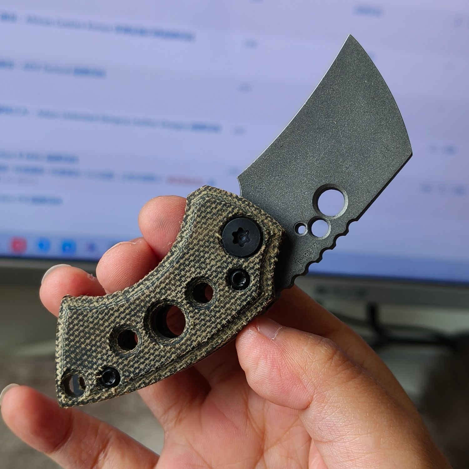 Kochtool WharHawk AEB-L钢 米卡塔柄 无锁 OD绿色 1560