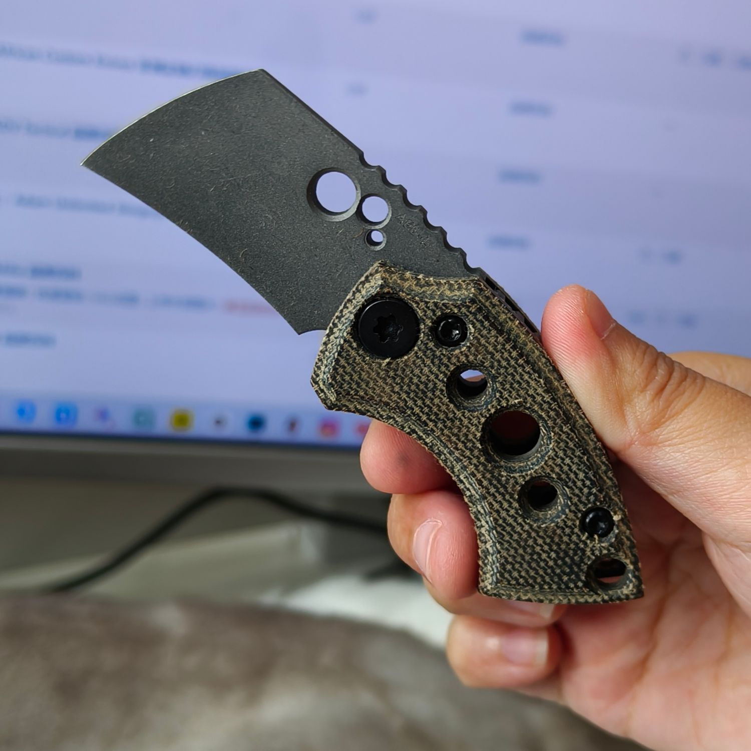 Kochtool WharHawk AEB-L钢 米卡塔柄 无锁 OD绿色 1560