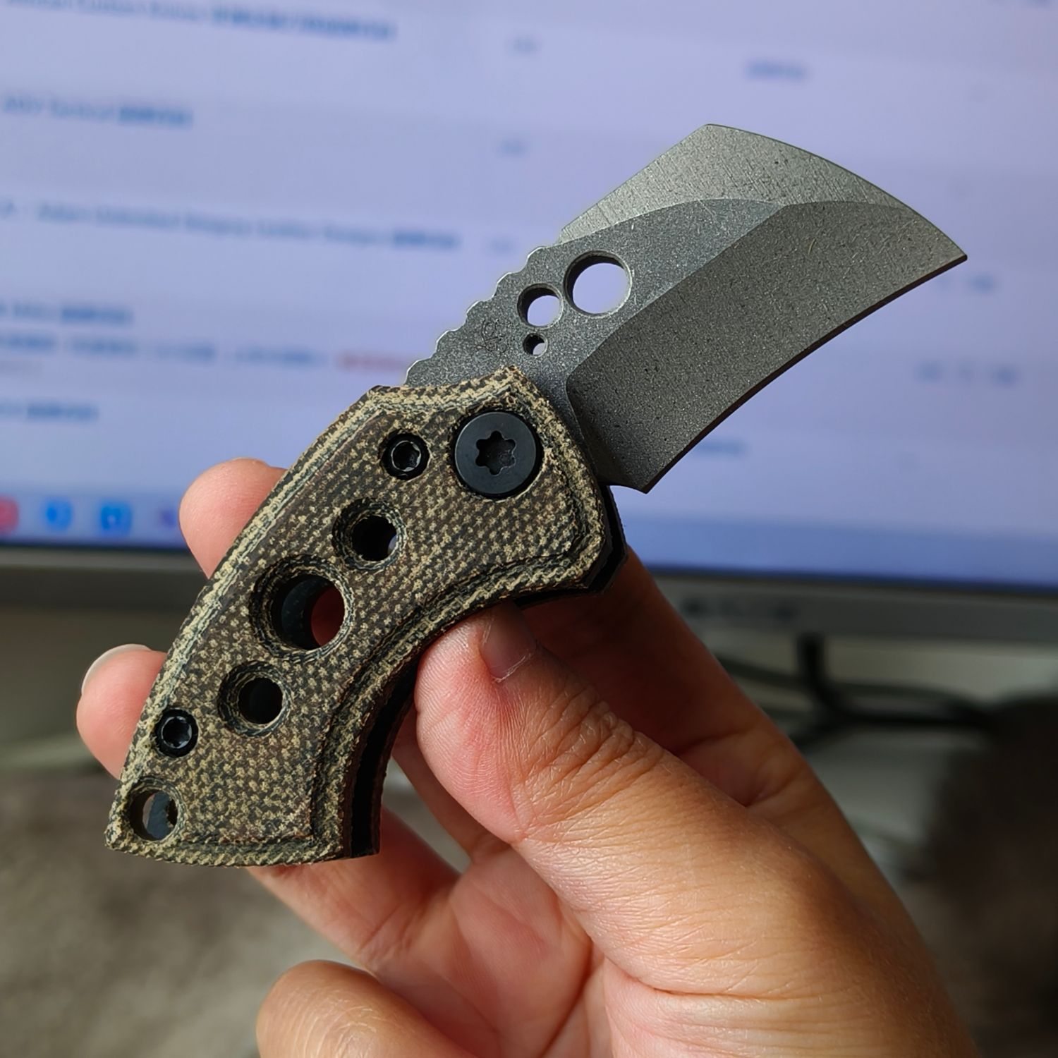 Kochtool WharHawk AEB-L钢 米卡塔柄 无锁 OD绿色 1560