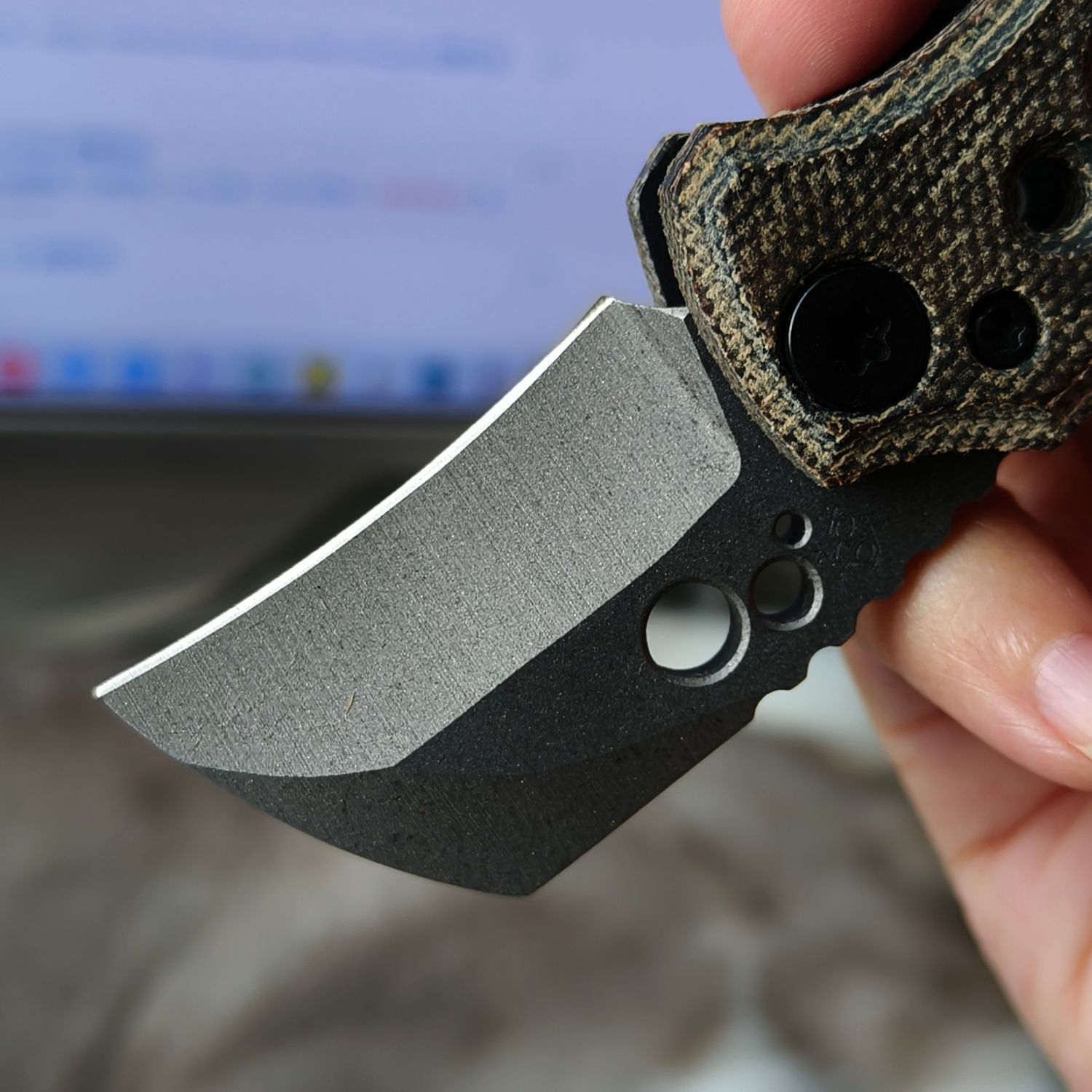 Kochtool WharHawk AEB-L钢 米卡塔柄 无锁 OD绿色 1560