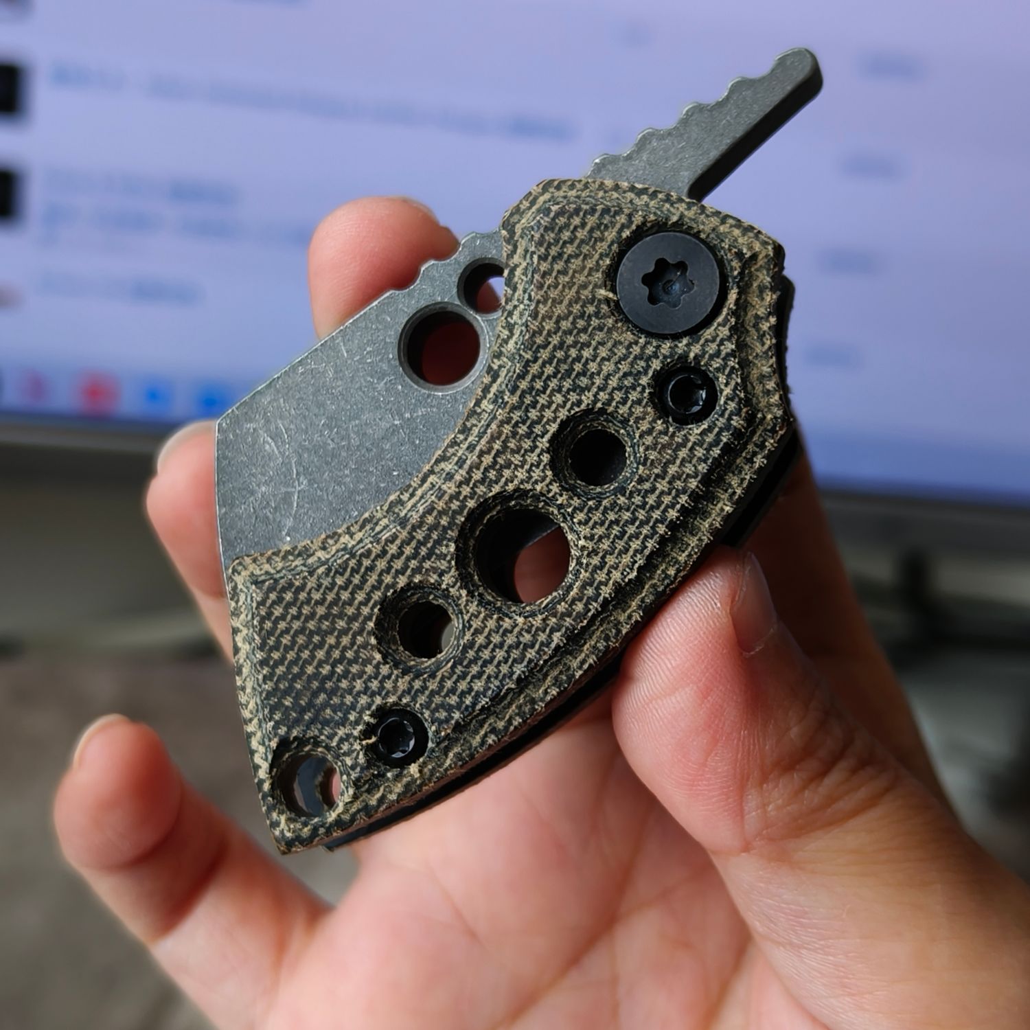 Kochtool WharHawk AEB-L钢 米卡塔柄 无锁 OD绿色 1560