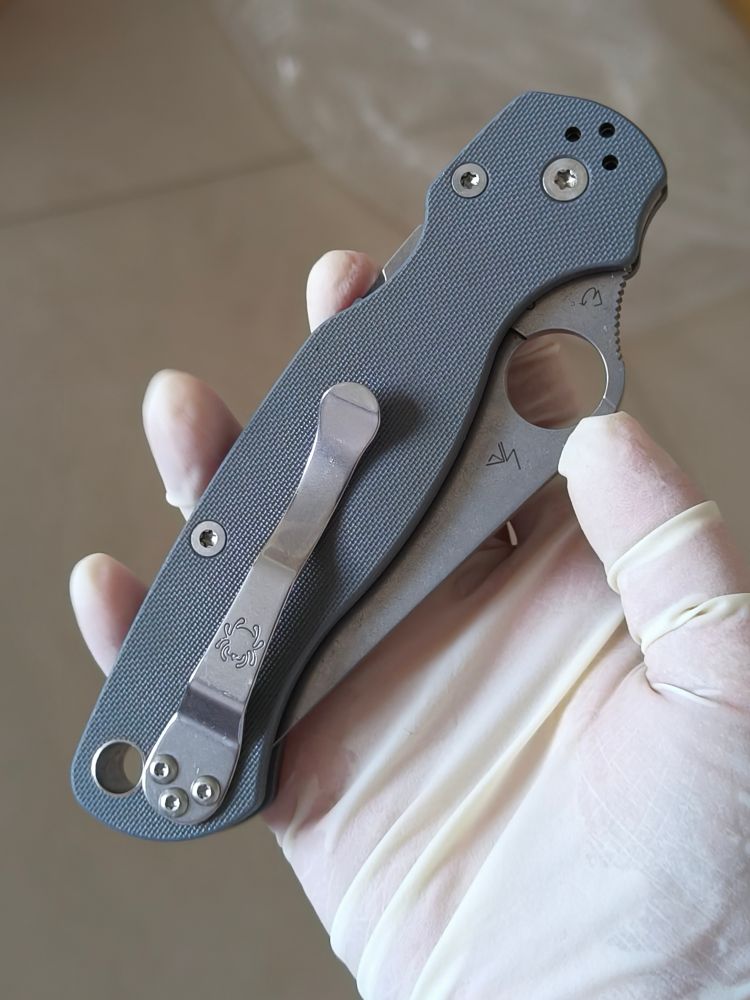 【已出】Spyderco Para Military 2 Maxamet钢 G10柄 C81GPDGY2 灰色 1500