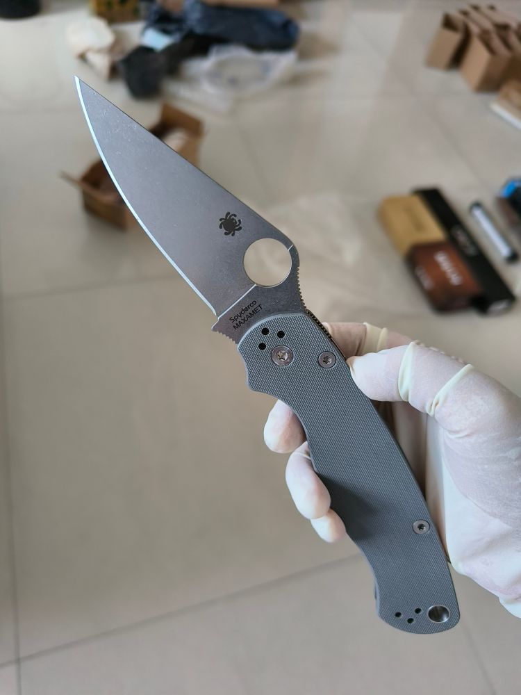 【已出】Spyderco Para Military 2 Maxamet钢 G10柄 C81GPDGY2 灰色 1500