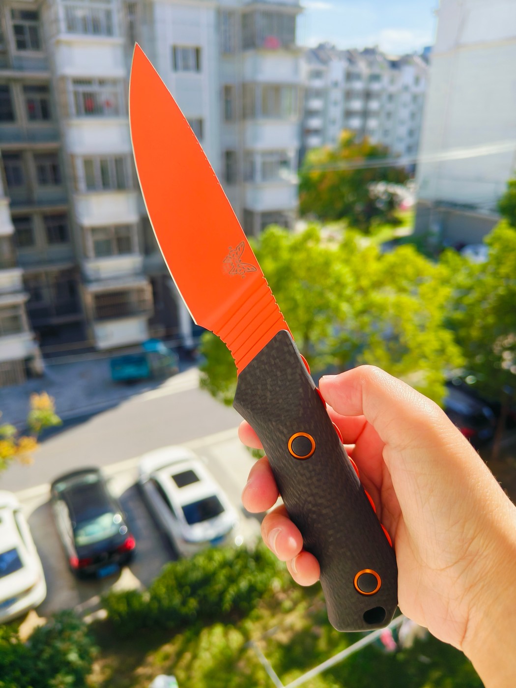 Benchmade Raghorn CPM-CruWear钢 碳纤维柄 15600OR 黑橙色 2930