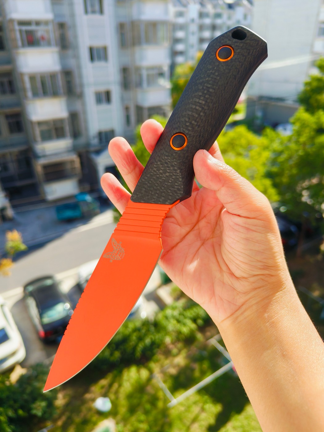Benchmade Raghorn CPM-CruWear钢 碳纤维柄 15600OR 黑橙色 2930
