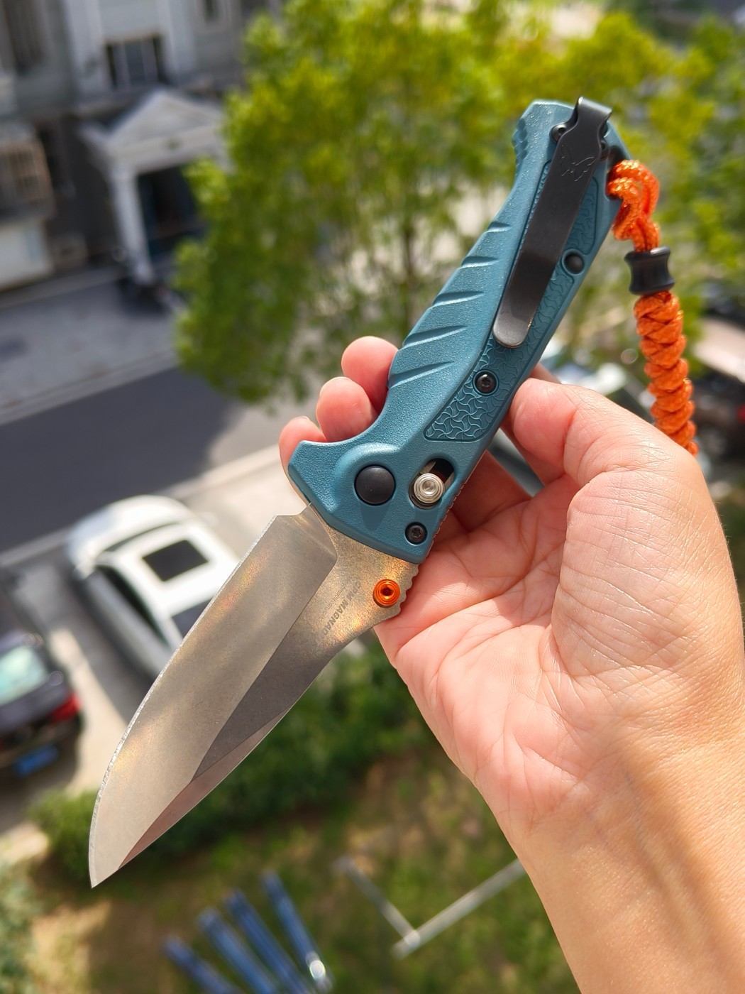 Benchmade Water Mini Adira MagnaCut钢 Grivory尼龙柄 18065 蓝色 1500