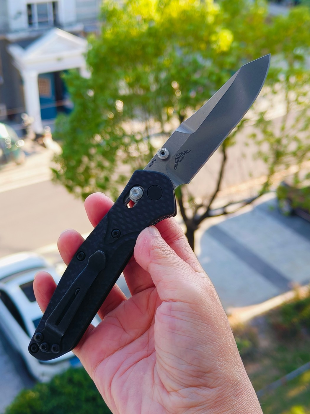 Benchmade Mini Osborne CPM-S90V钢 碳纤维柄 945-2 黑色 2380