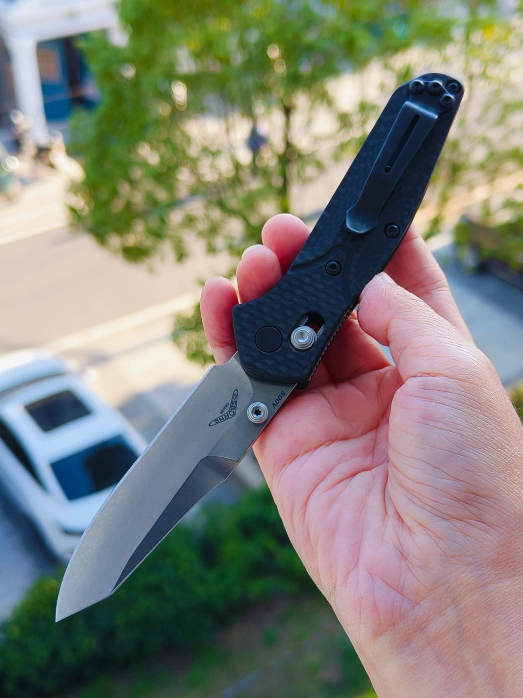 Benchmade Mini Osborne CPM-S90V钢 碳纤维柄 945-2 黑色 2380