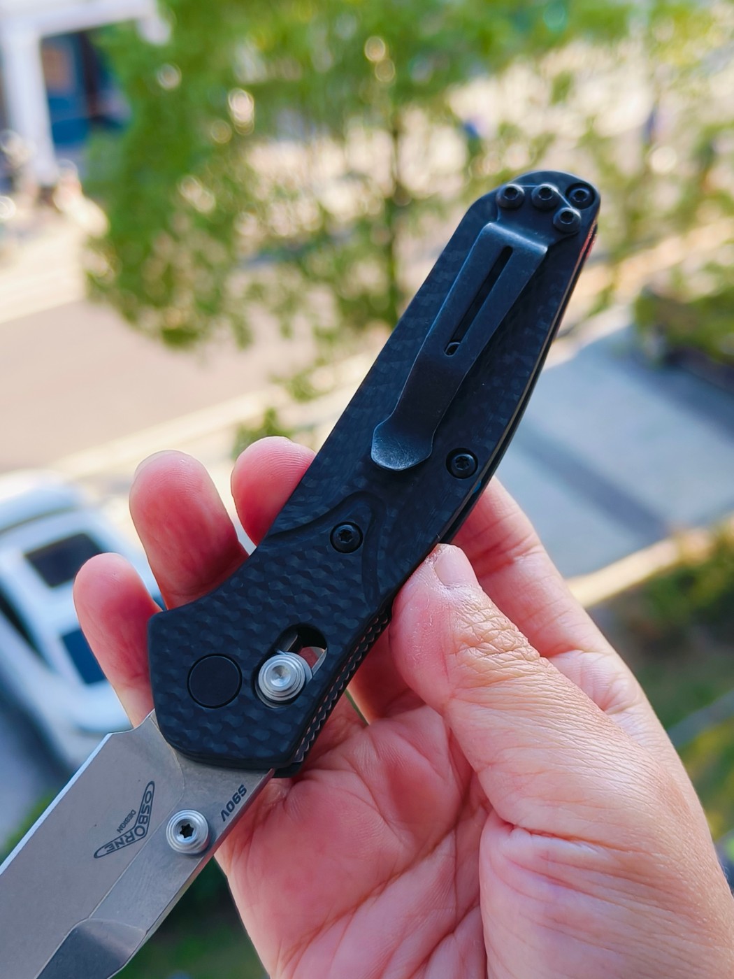Benchmade Mini Osborne CPM-S90V钢 碳纤维柄 945-2 黑色 2380
