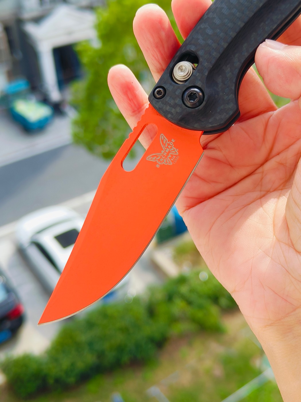 Benchmade Mini Taggedout AXIS CPM-MagnaCut钢 碳纤维柄 155330R-01 黑色 2400