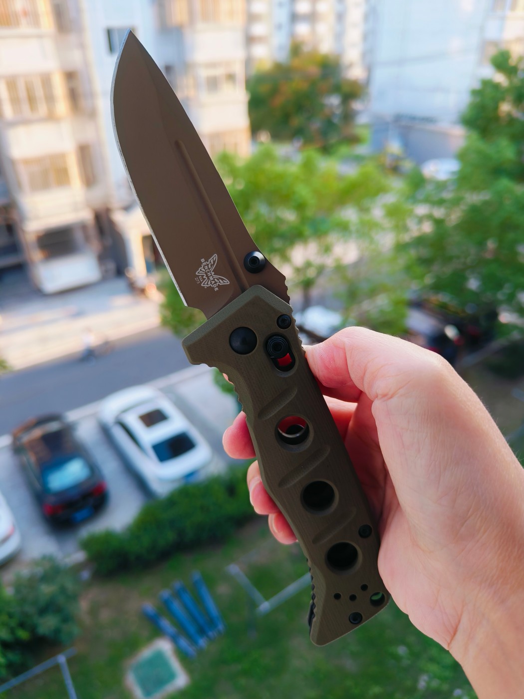 Benchamde Shane Sibert Mini Adamas CruWear钢 G10柄 273FE-2 沙色 2030