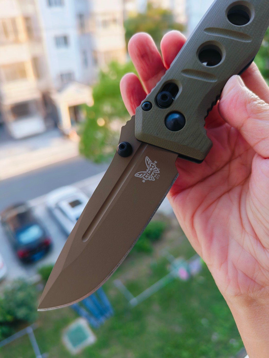 Benchamde Shane Sibert Mini Adamas CruWear钢 G10柄 273FE-2 沙色 2030
