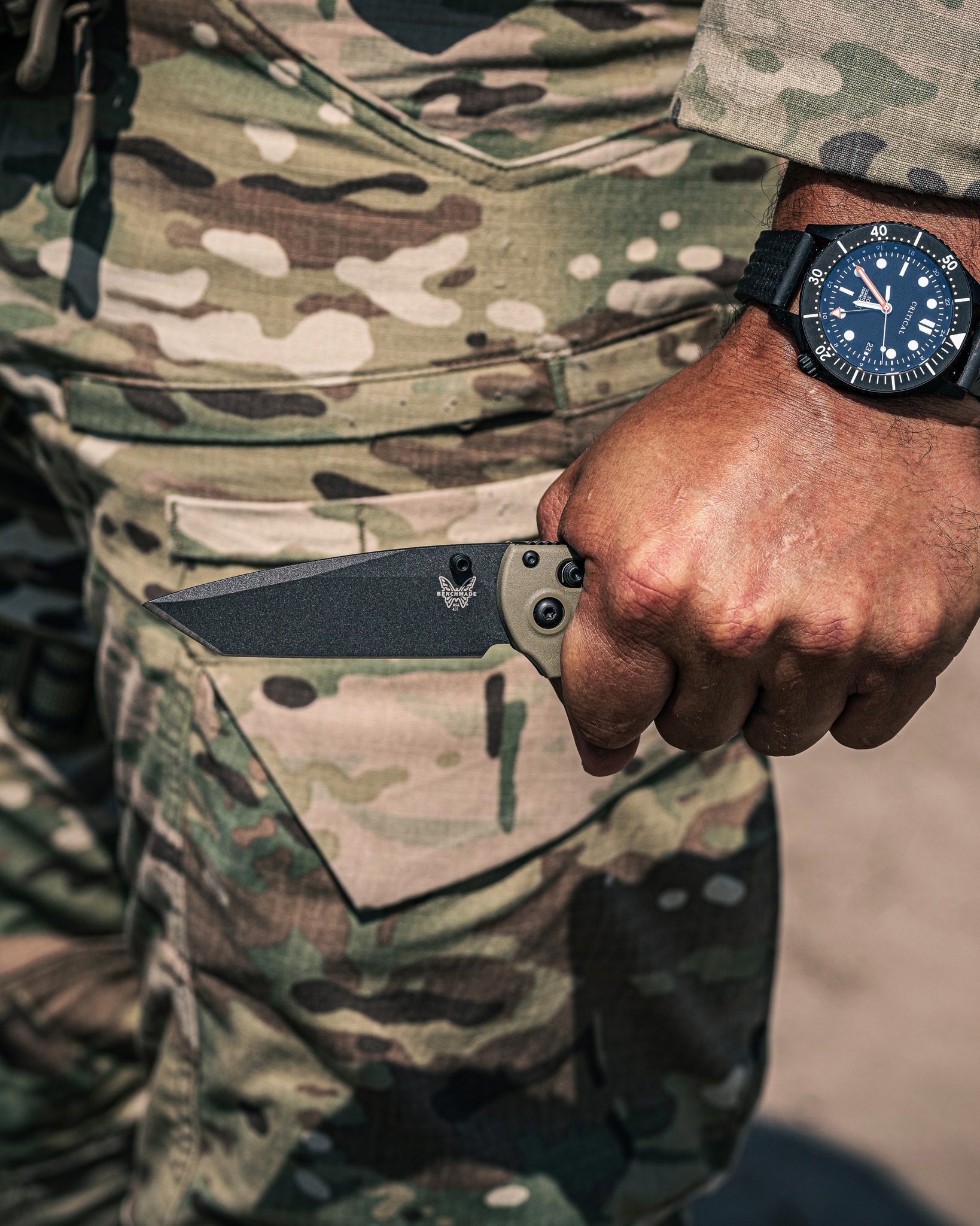 🔥Benchmade Redoubt CPM-D2钢 Grivory手柄 431BK-1 军绿色 1380