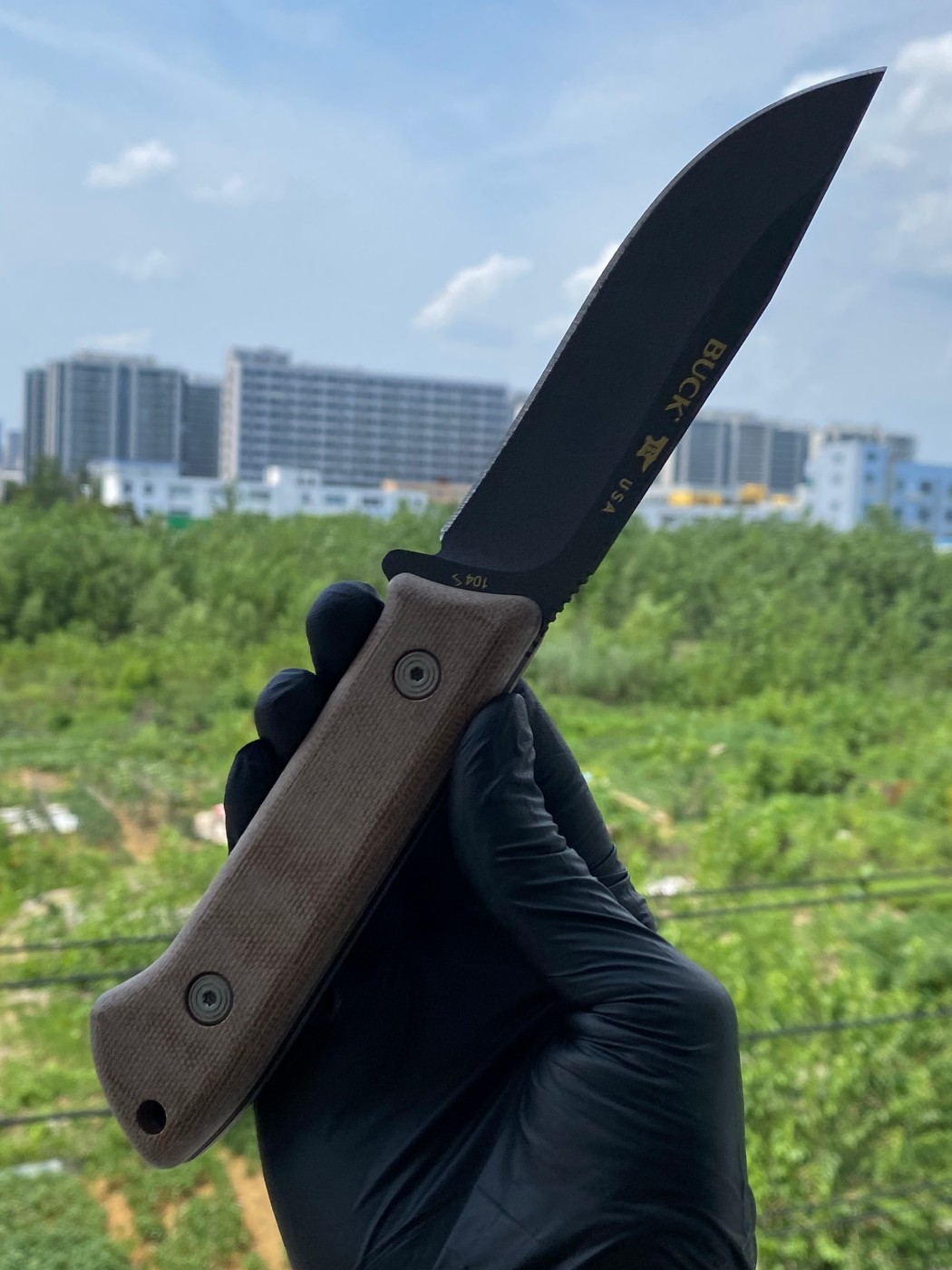 Buck knives 5160钢 米卡塔柄 0104BRS1-B 棕色 860
