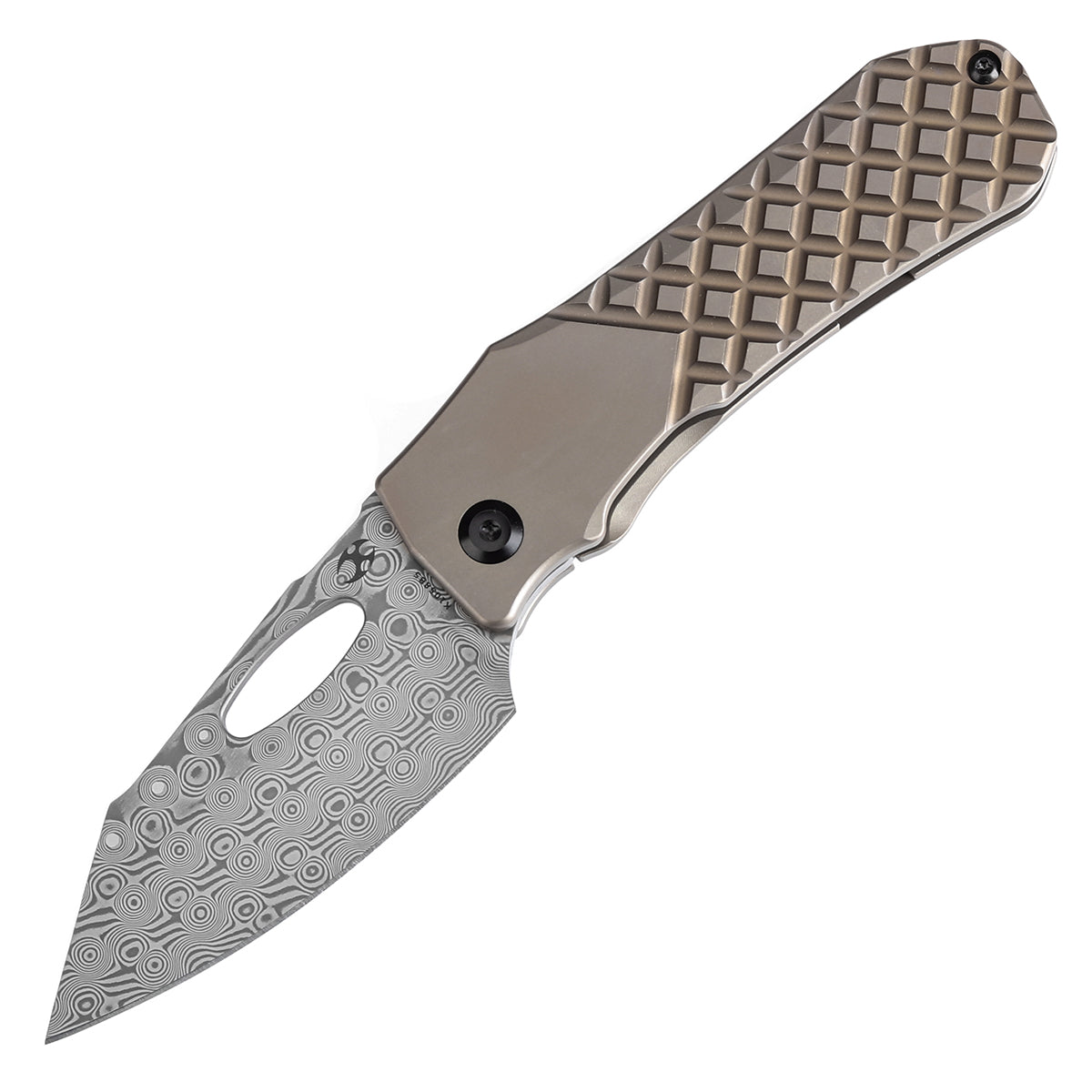 Kansept Knife 大马士革钢 钛柄 棕色 K1058B5