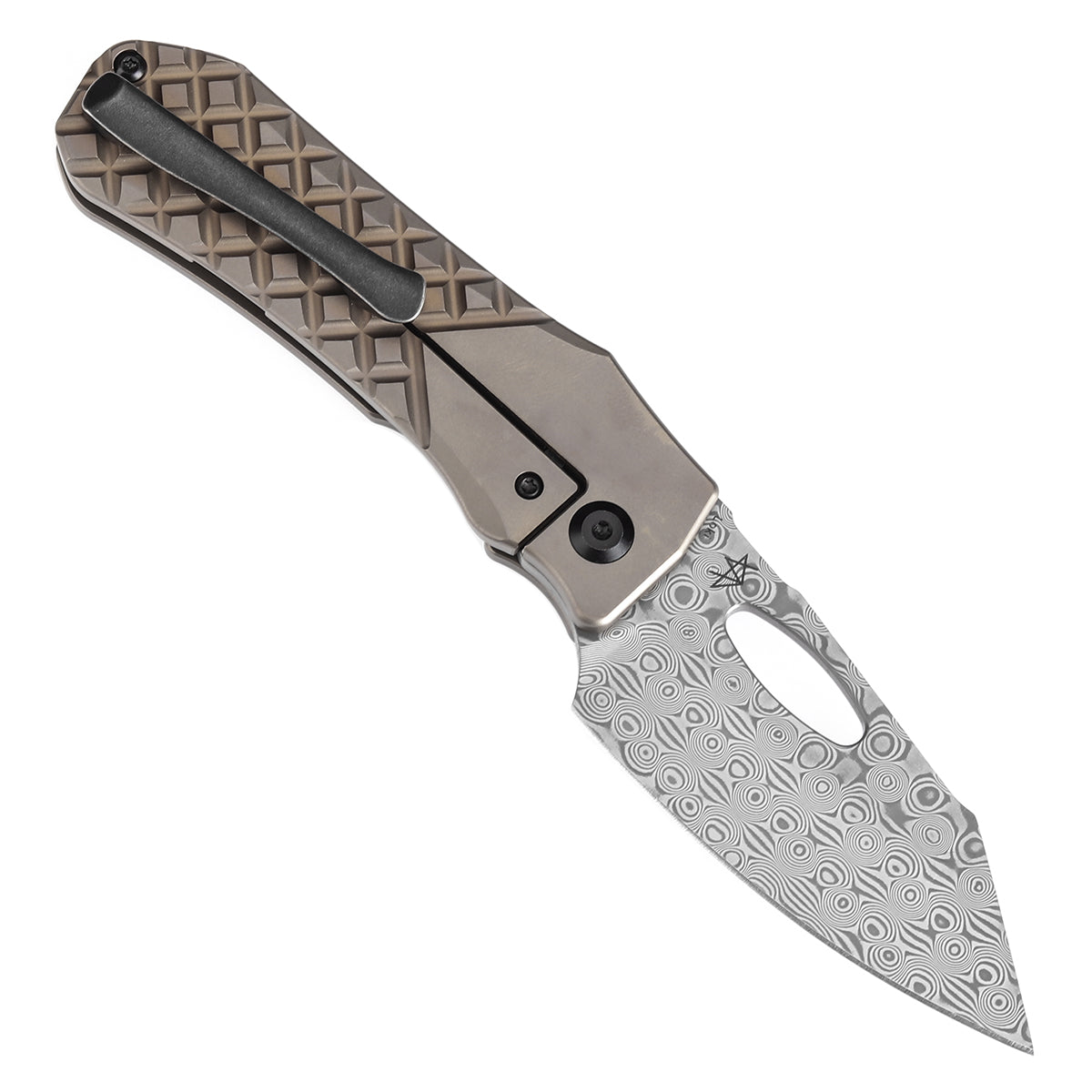 Kansept Knife 大马士革钢 钛柄 棕色 K1058B5