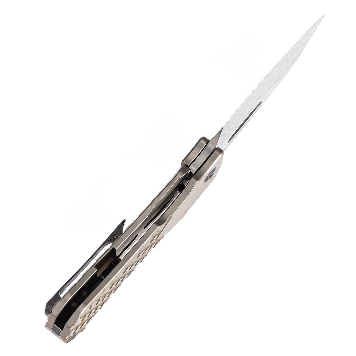 Kansept Knife 大马士革钢 钛柄 棕色 K1058B5