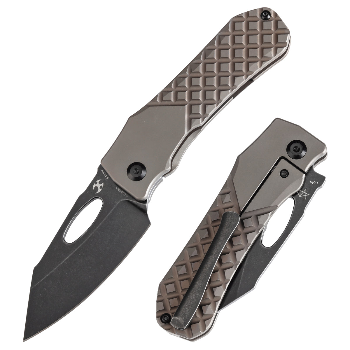 Kansept Knife Loki CPM-S35VN钢 钛柄 棕色 K1058B4
