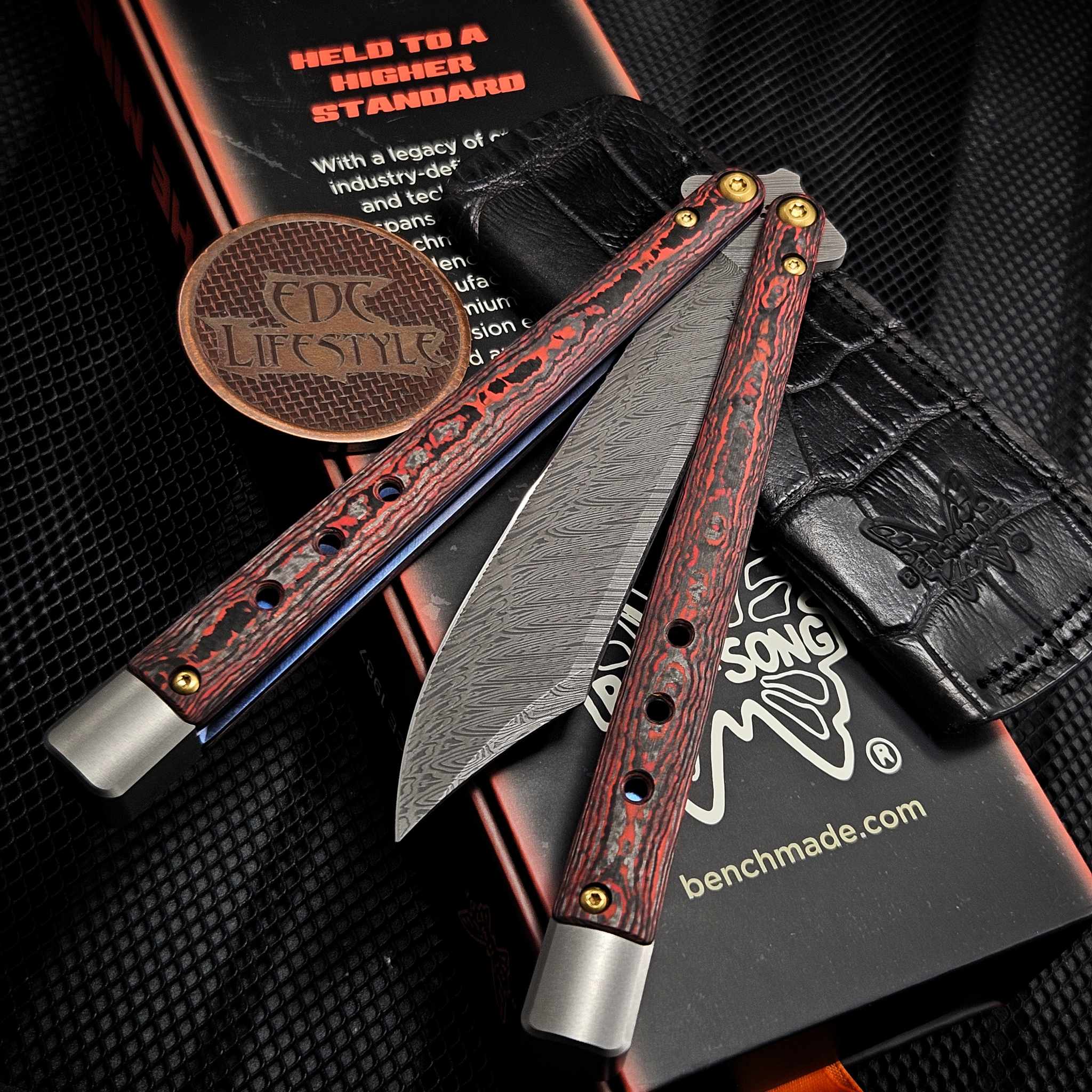 🆕 Benchmade Necron Monarch Damasteel 大马士革钢 Jungle Wear Fatcarbon 碳纤维柄 99-241 金盒 限量 500 把 12000