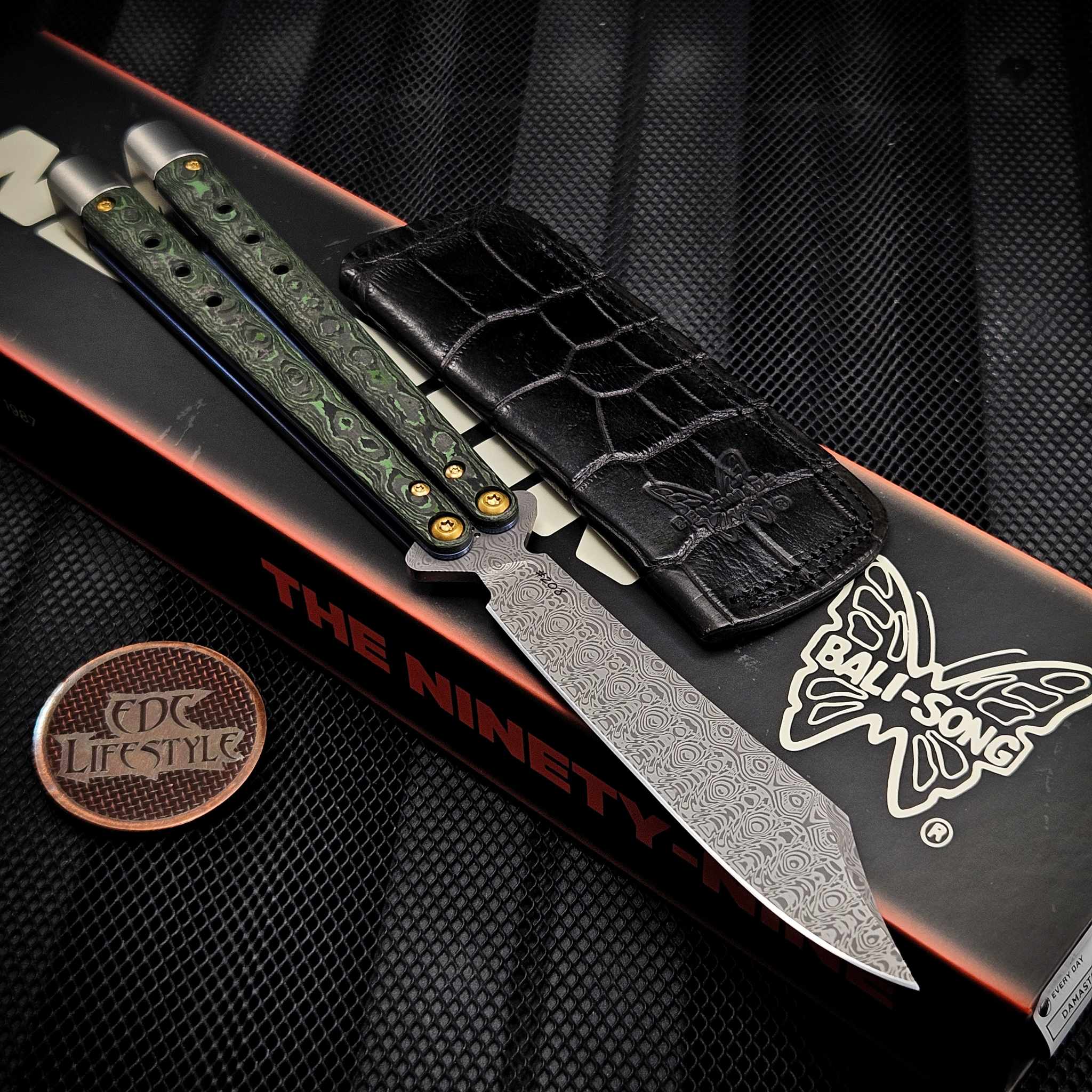 🆕 Benchmade Necron Monarch Damasteel 大马士革钢 Jungle Wear Fatcarbon 碳纤维柄 99-242 金盒 限量 500 把 12000