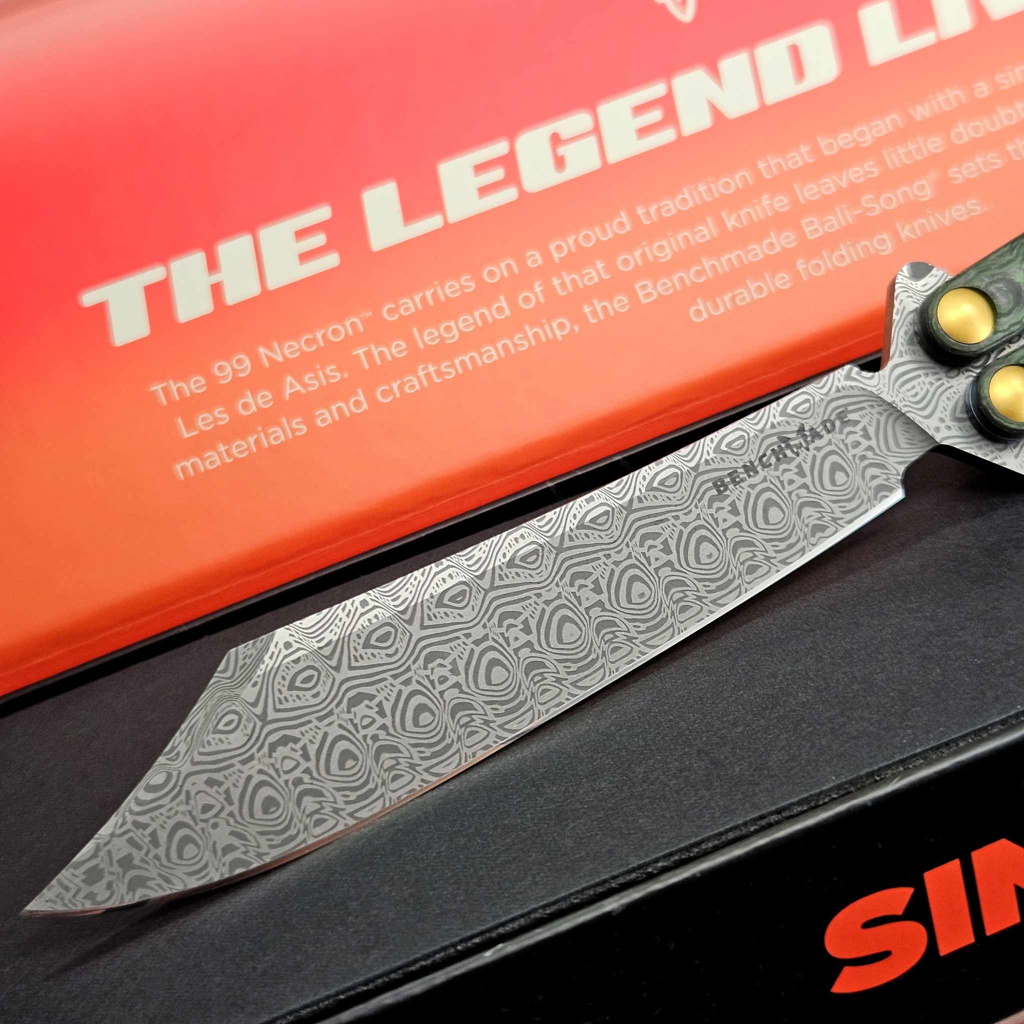 🆕 Benchmade Necron Monarch Damasteel 大马士革钢 Jungle Wear Fatcarbon 碳纤维柄 99-242 金盒 限量 500 把 12000